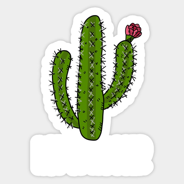 Not a Hugger Funny Cactus Introvert Sticker by CeeGunn